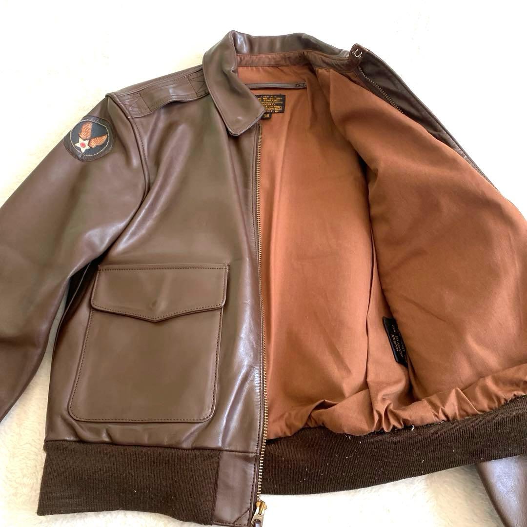 A2ジャケット ホースハイド 中田商店 両肩レザーパッチ 36サイズ