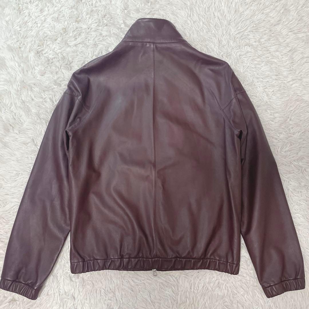 極美品/L トゥモローランド DENIM ライダース　ラムレザー　ボルドー