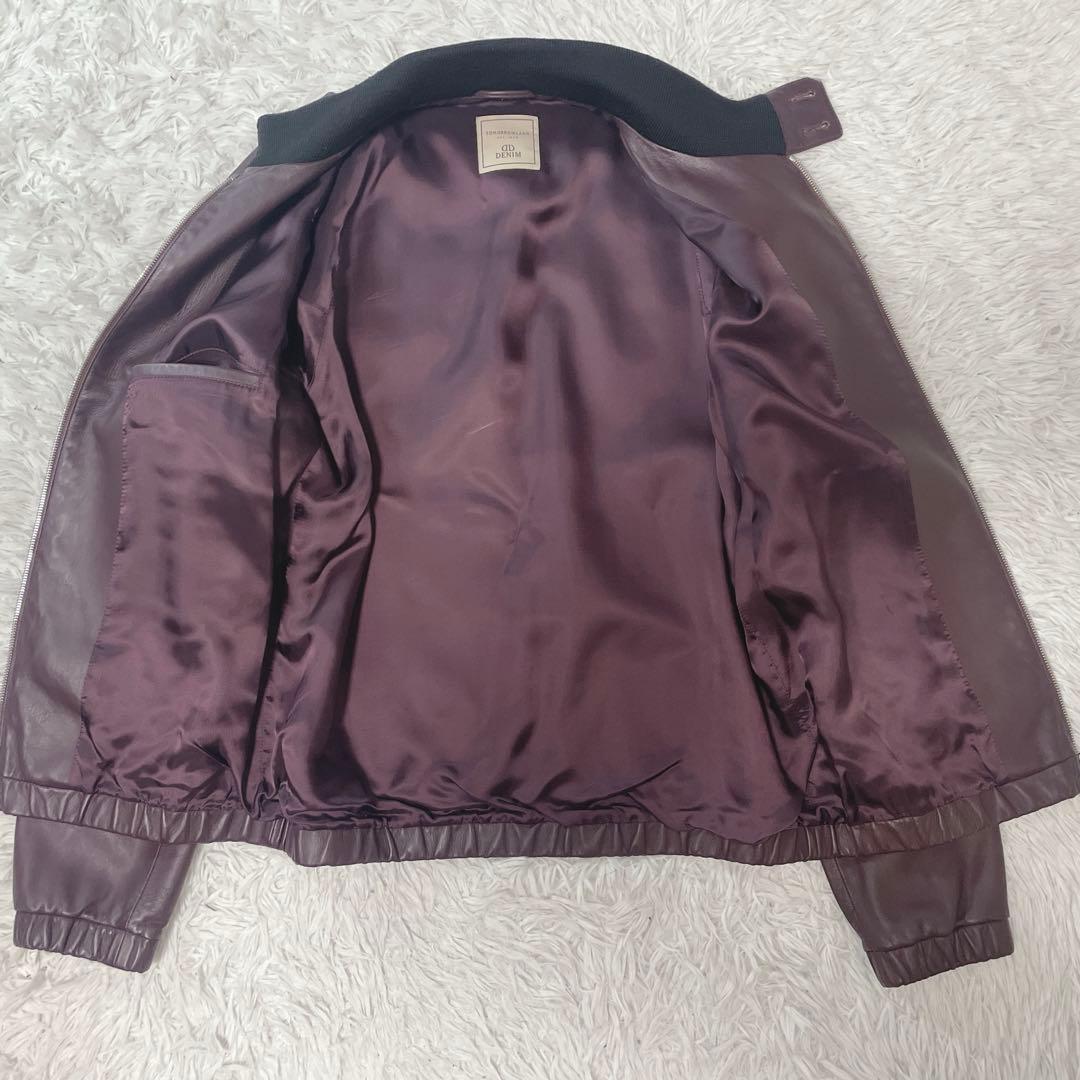 極美品/L トゥモローランド DENIM ライダース　ラムレザー　ボルドー