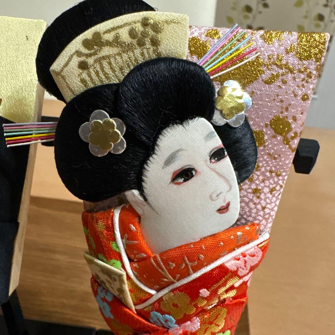 迎春 押絵ミニ羽子板 飾り台付き 5枚セット お正月 ハンドメイド
