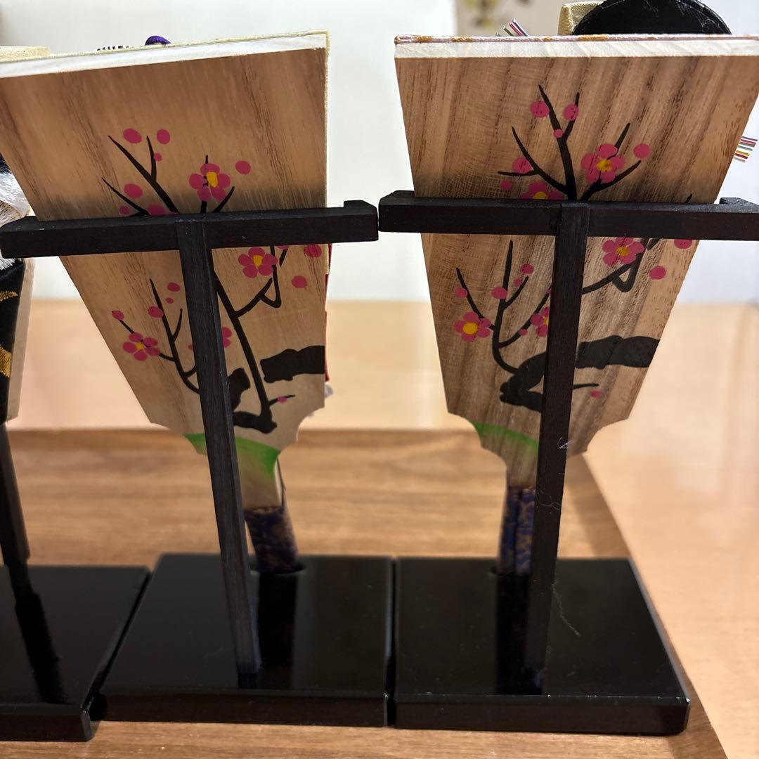 迎春 押絵ミニ羽子板 飾り台付き 5枚セット お正月 ハンドメイド