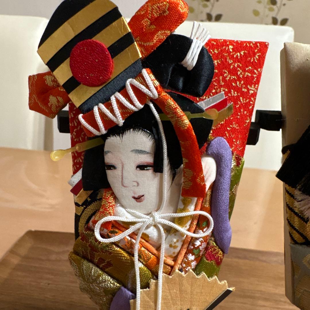 迎春 押絵ミニ羽子板 飾り台付き 5枚セット お正月 ハンドメイド