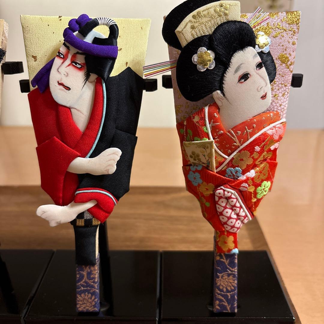 迎春 押絵ミニ羽子板 飾り台付き 5枚セット お正月 ハンドメイド