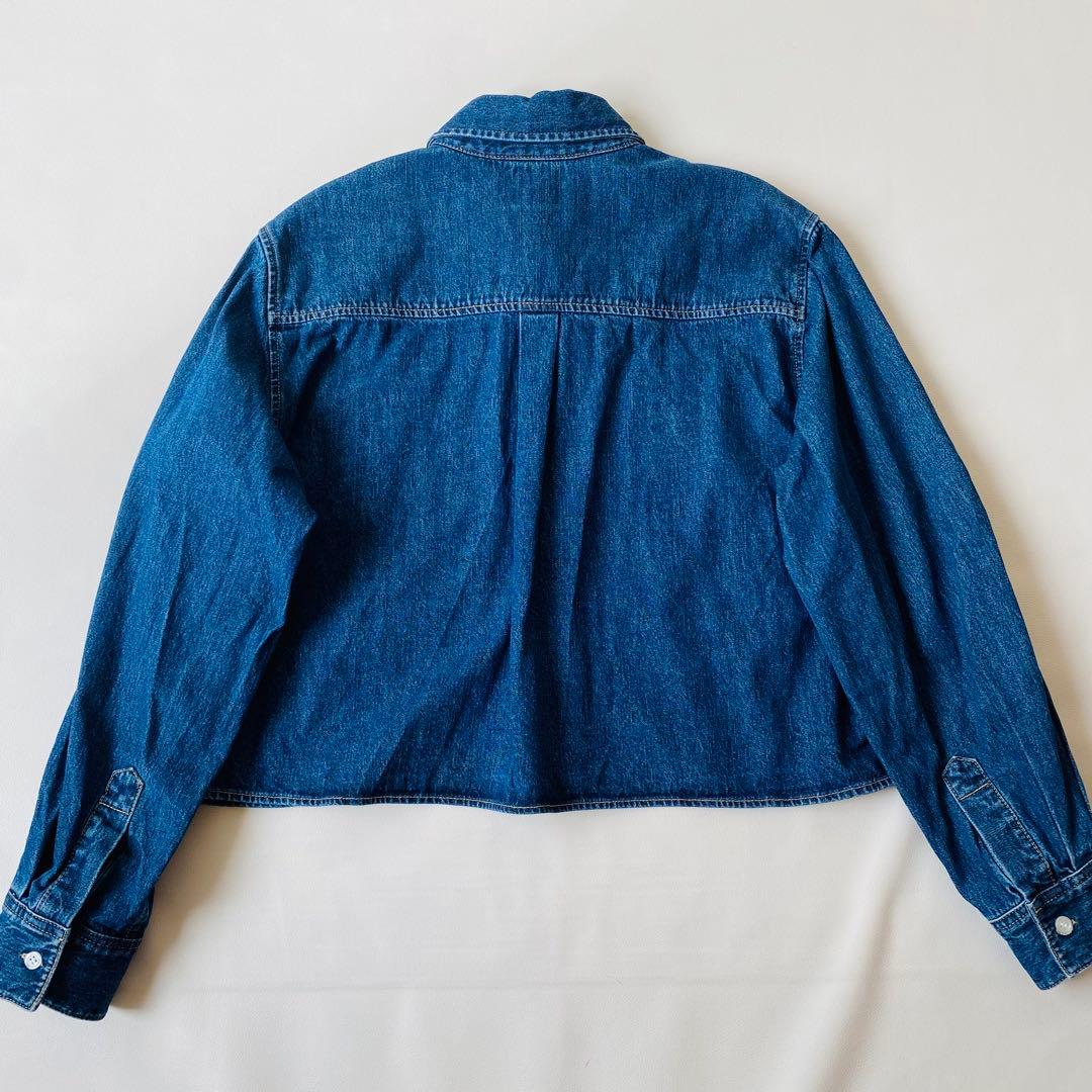 【美品】Spick&Span　ショートデニムシャツ　クロップド丈　2024AW