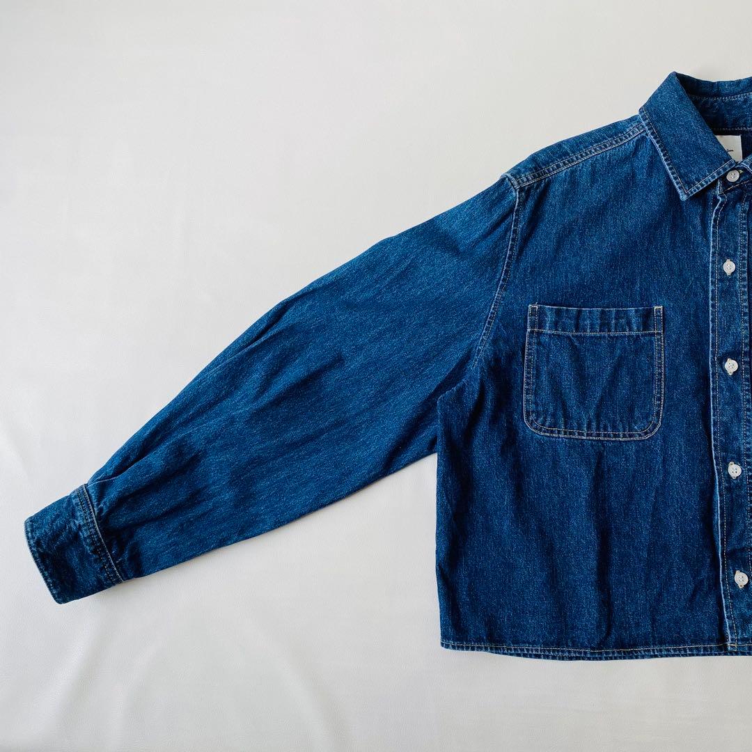 【美品】Spick&Span　ショートデニムシャツ　クロップド丈　2024AW