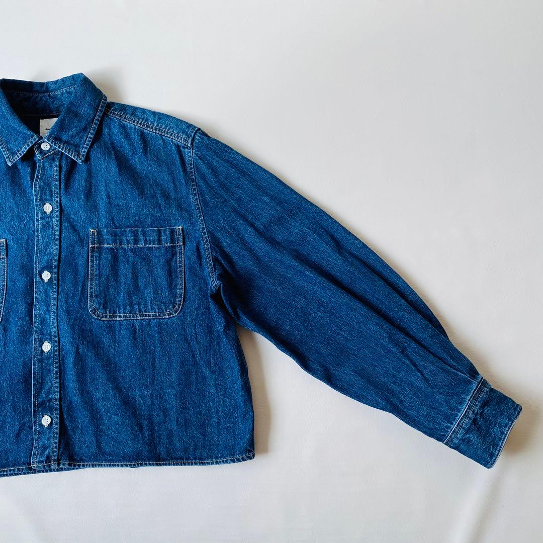【美品】Spick&Span　ショートデニムシャツ　クロップド丈　2024AW
