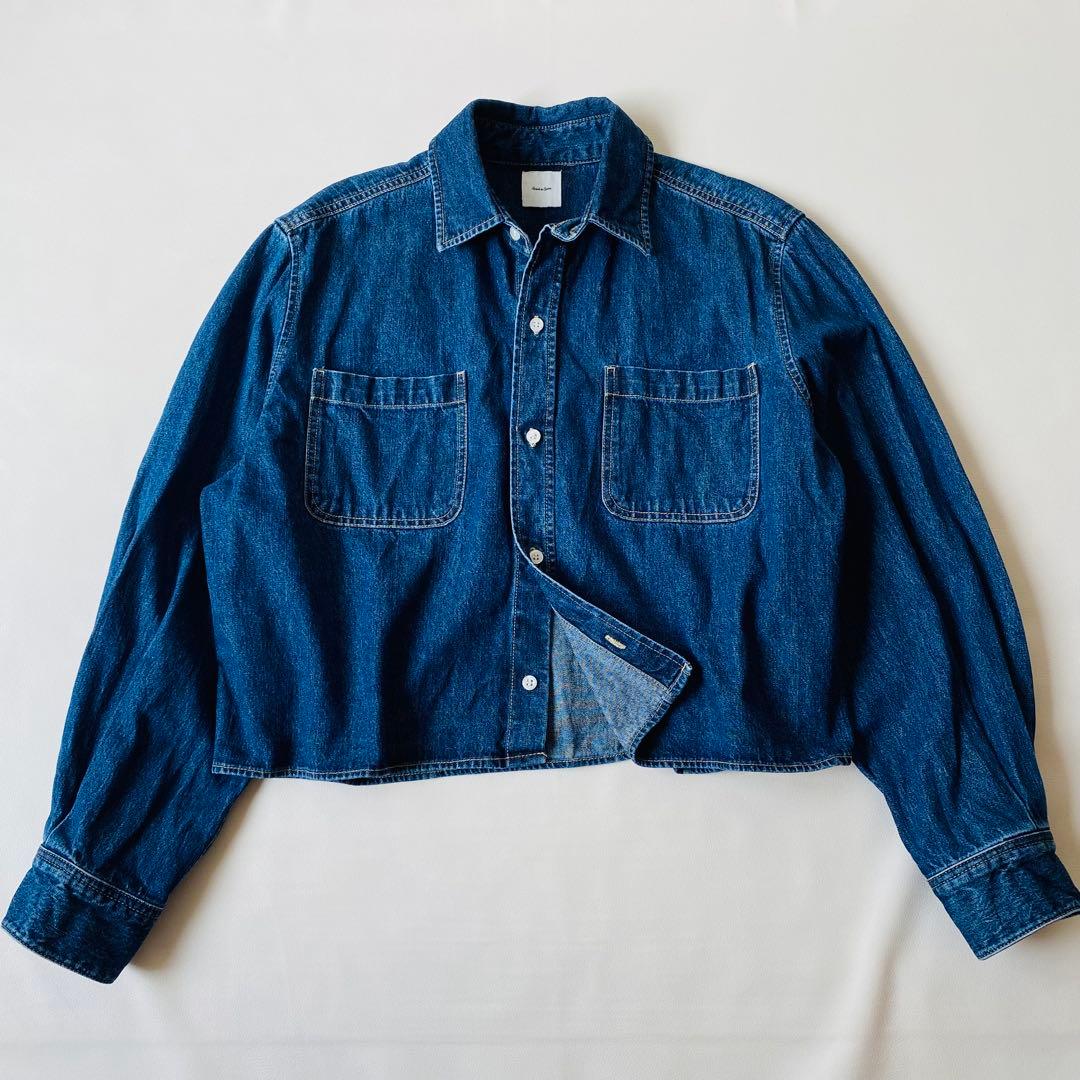 【美品】Spick&Span　ショートデニムシャツ　クロップド丈　2024AW