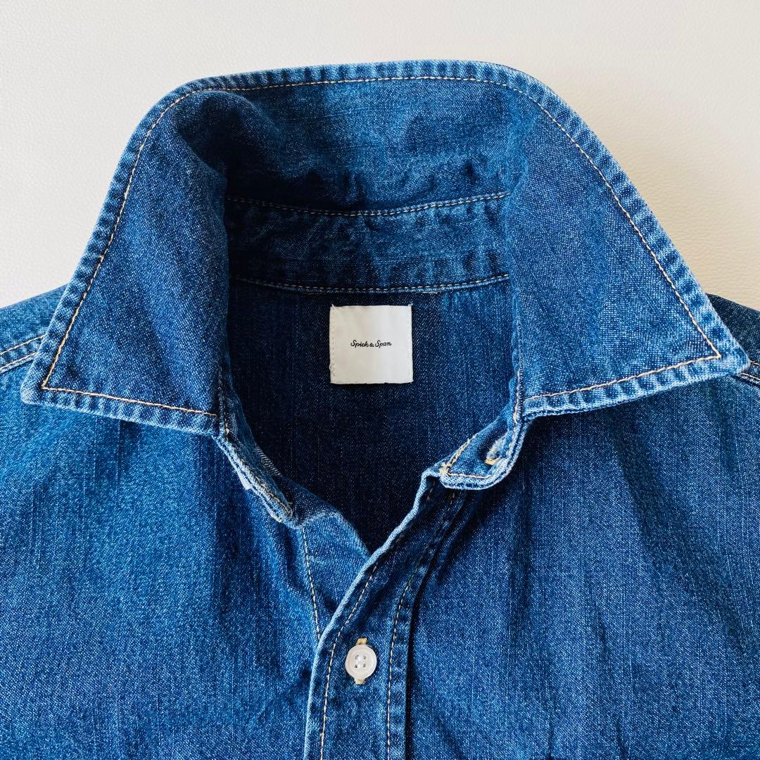 【美品】Spick&Span　ショートデニムシャツ　クロップド丈　2024AW