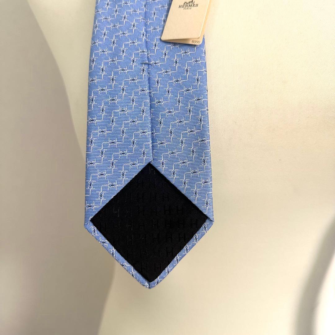 HERMES エルメス　ネクタイ　ブルー