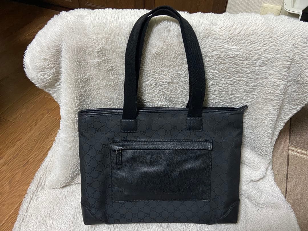 GUCCI（グッチ） GGキャンバス トートバッグ（レザーフロントポケット付）