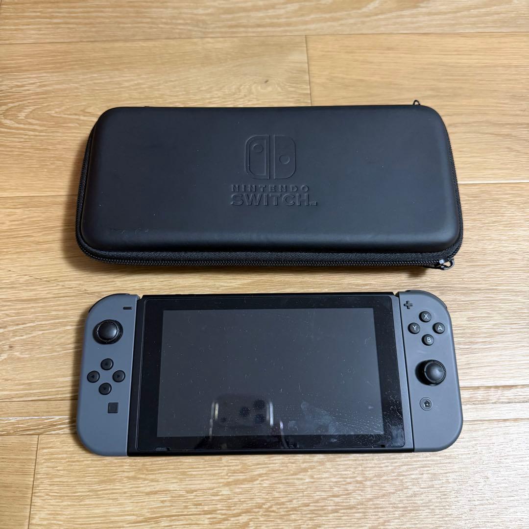 【ケース付】Nintendo Switch 本体 グレー 付属品あり