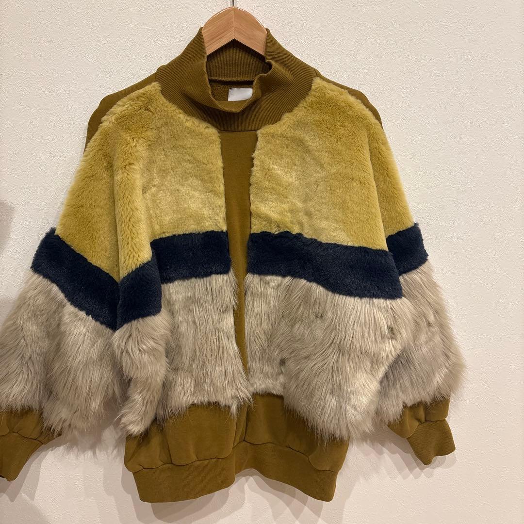 トップス Ameri VINTAGE/FUR COLOR BLOCK SWEAT