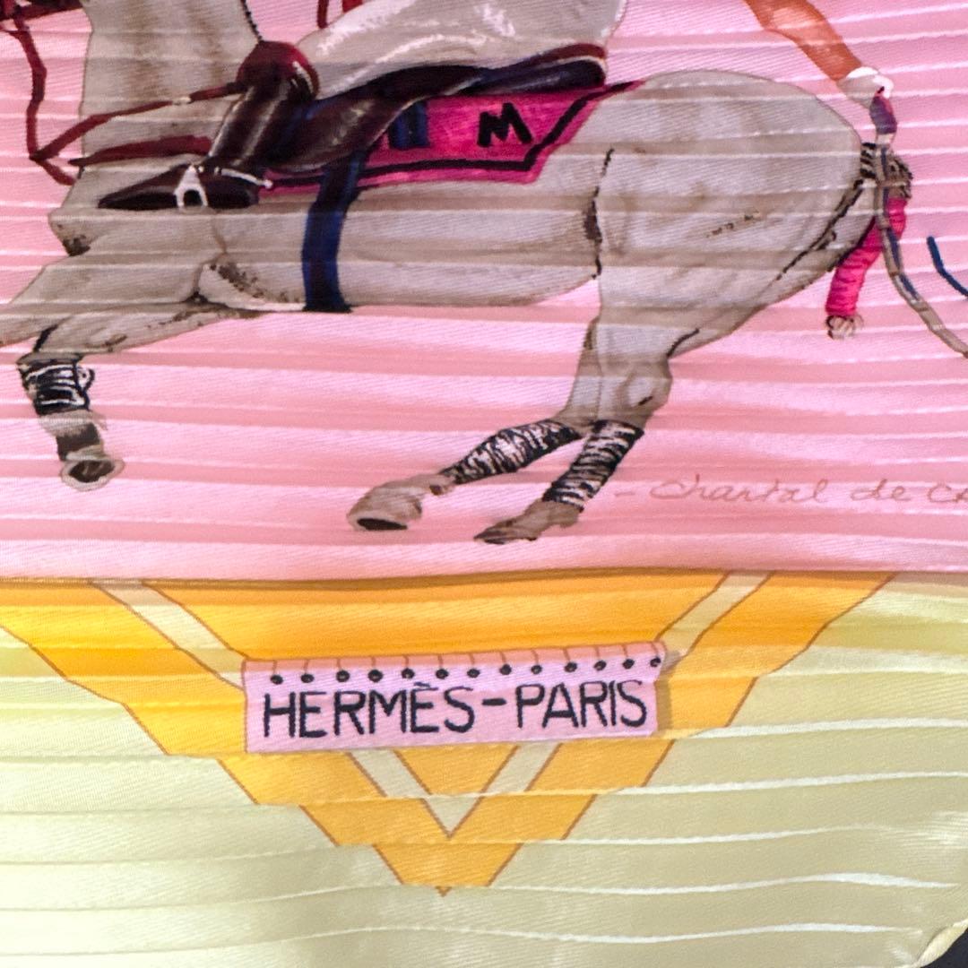 ☆SALE中☆HERMES☆エルメスカレ☆90cm☆プリーツスカーフ☆箱☆美品☆