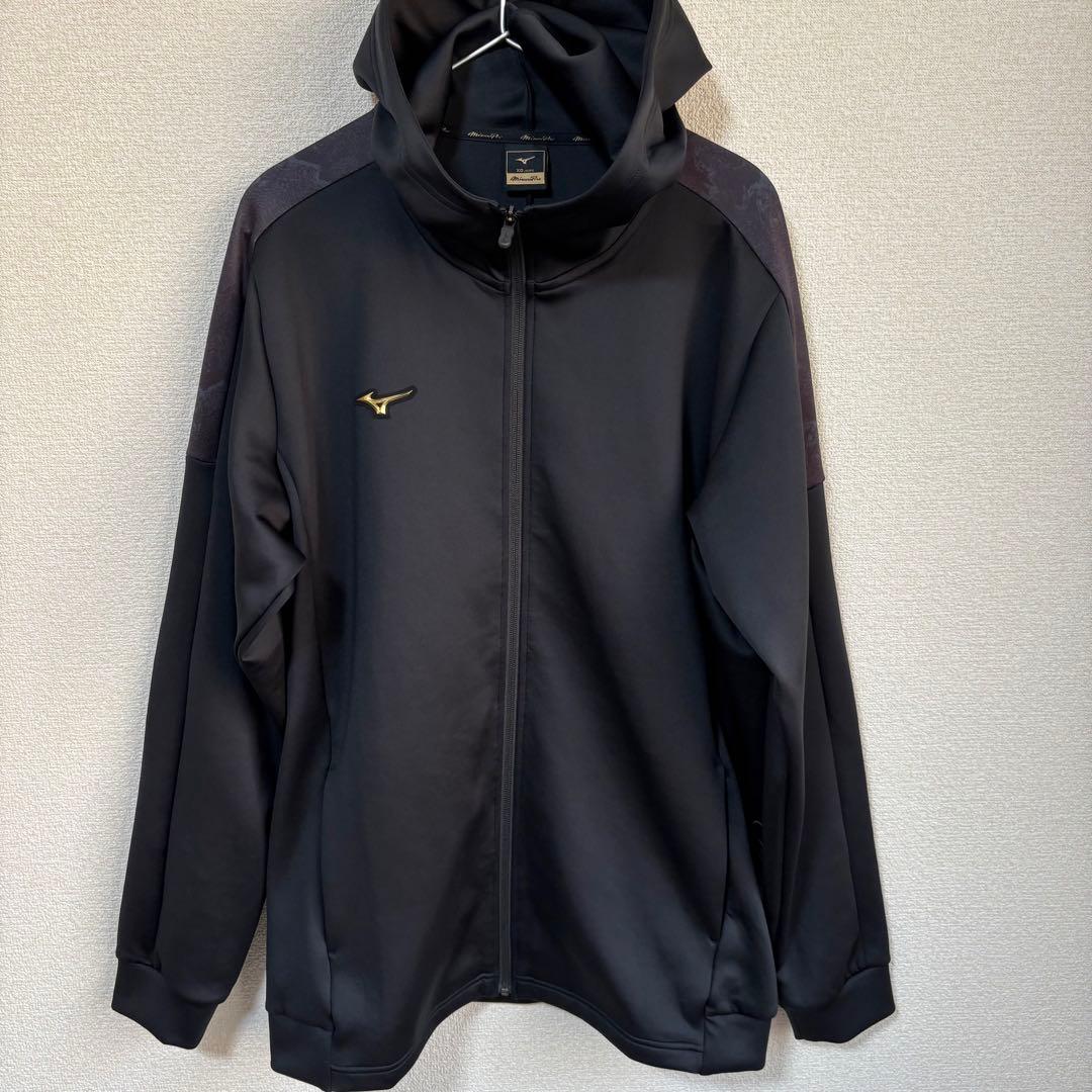 【未使用級】ミズノプロ ストレッチスウェットフーディ ブラック XO