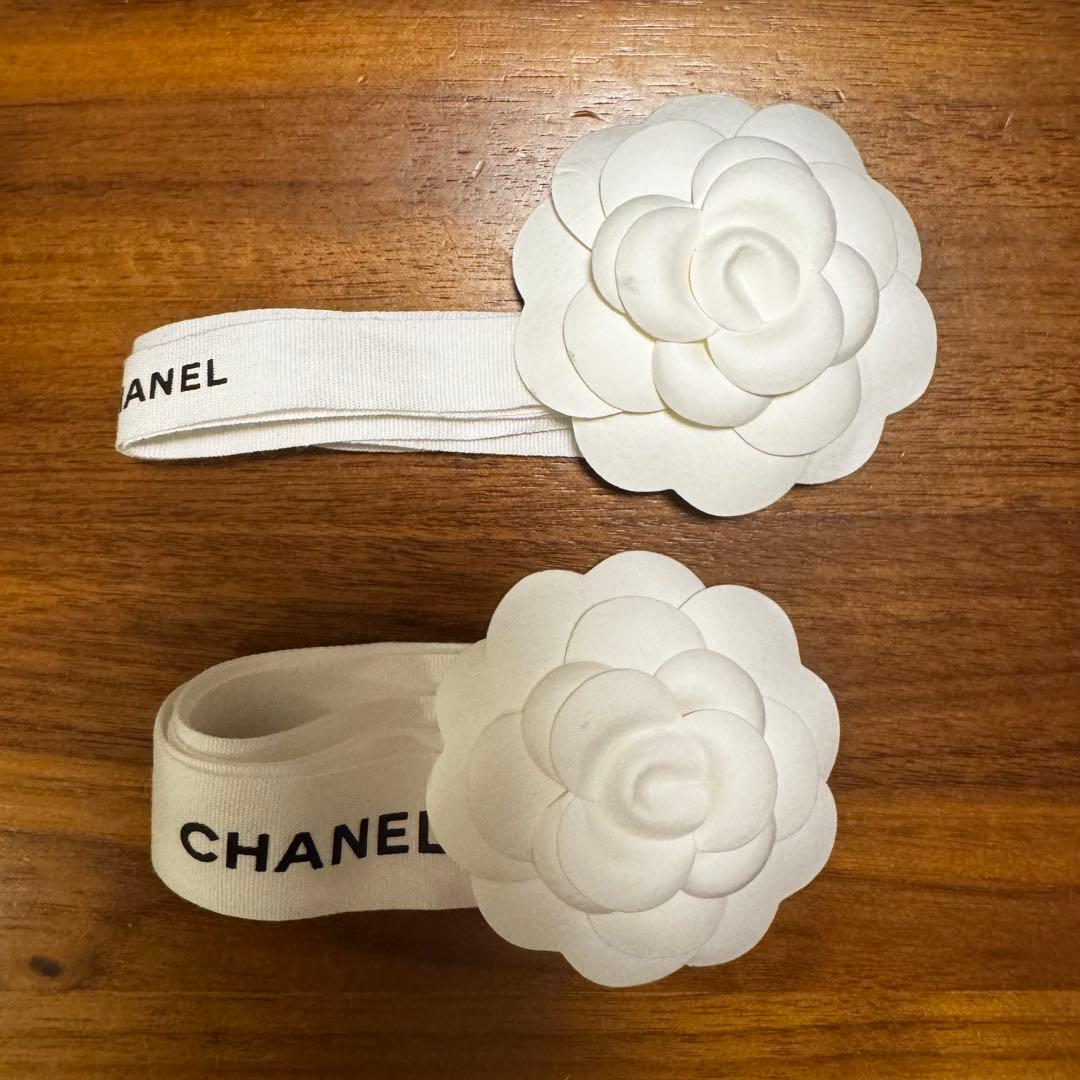 CHANEL シャネル　財布　ピアス　空き箱　ショップ袋　リボン　カメリア
