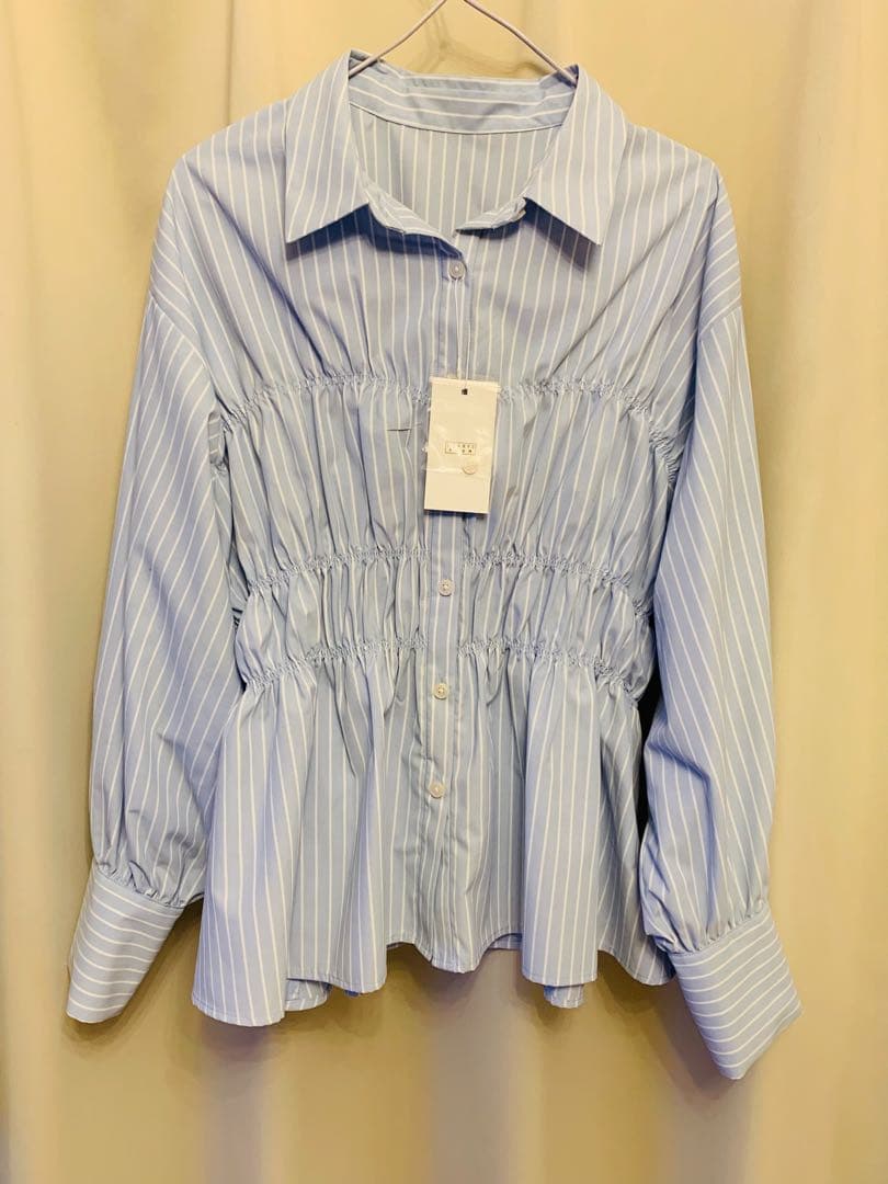 【新品】ローリーズファーム　ストライプシャーリングシャツ