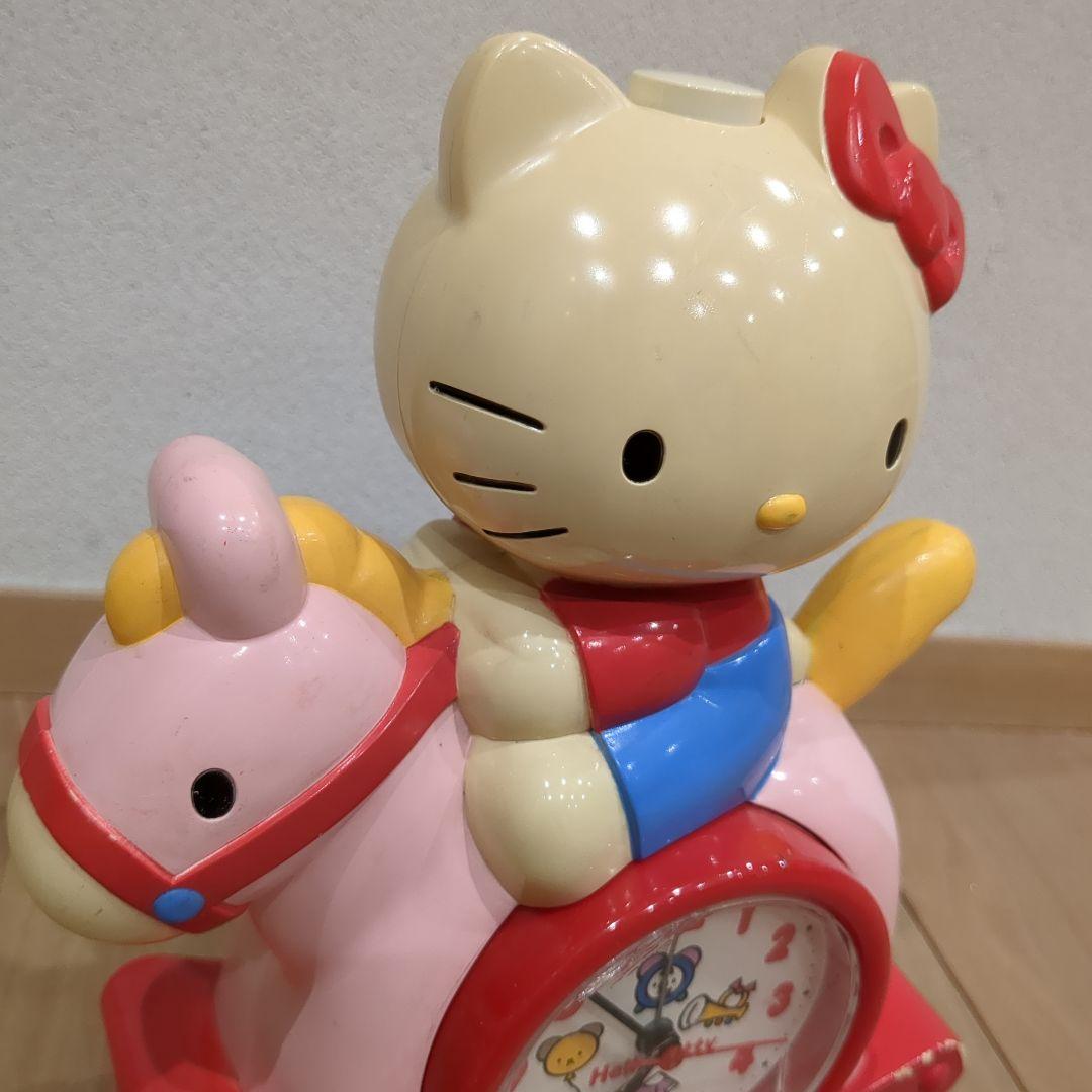 【GW限定値下】ハローキティ　木馬　目覚まし時計　Kitty【ジャンク】