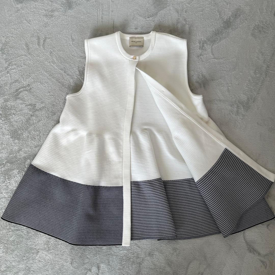 【美品】UNITED ARROWS ユナイテッドアローズ　ニットヘプラムベスト