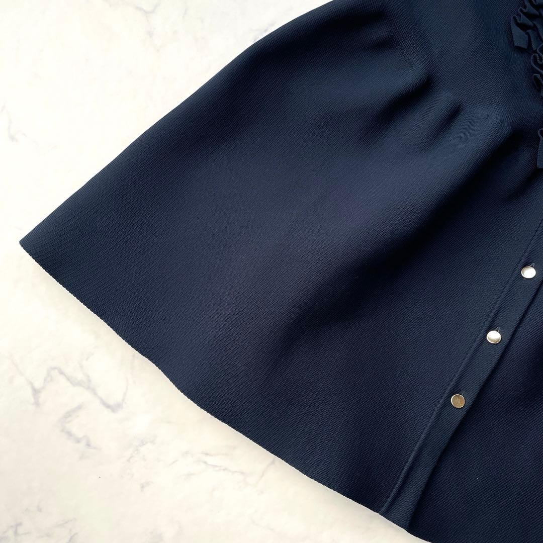 UNITED ARROWS ニットベスト ミニフリル ネイビー F