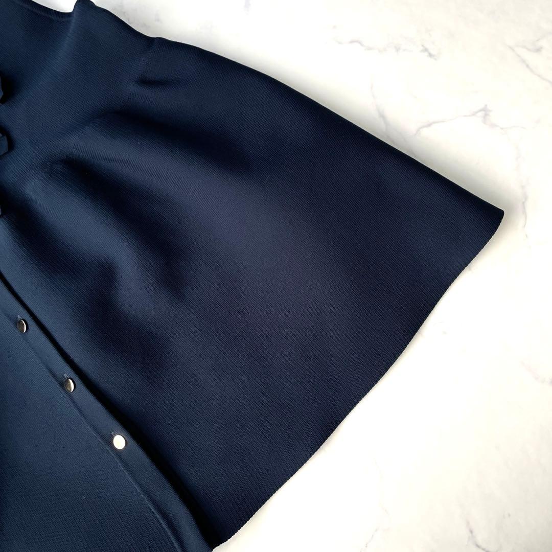 UNITED ARROWS ニットベスト ミニフリル ネイビー F