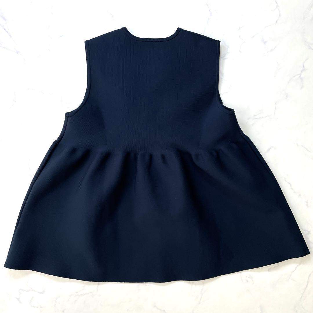 UNITED ARROWS ニットベスト ミニフリル ネイビー F