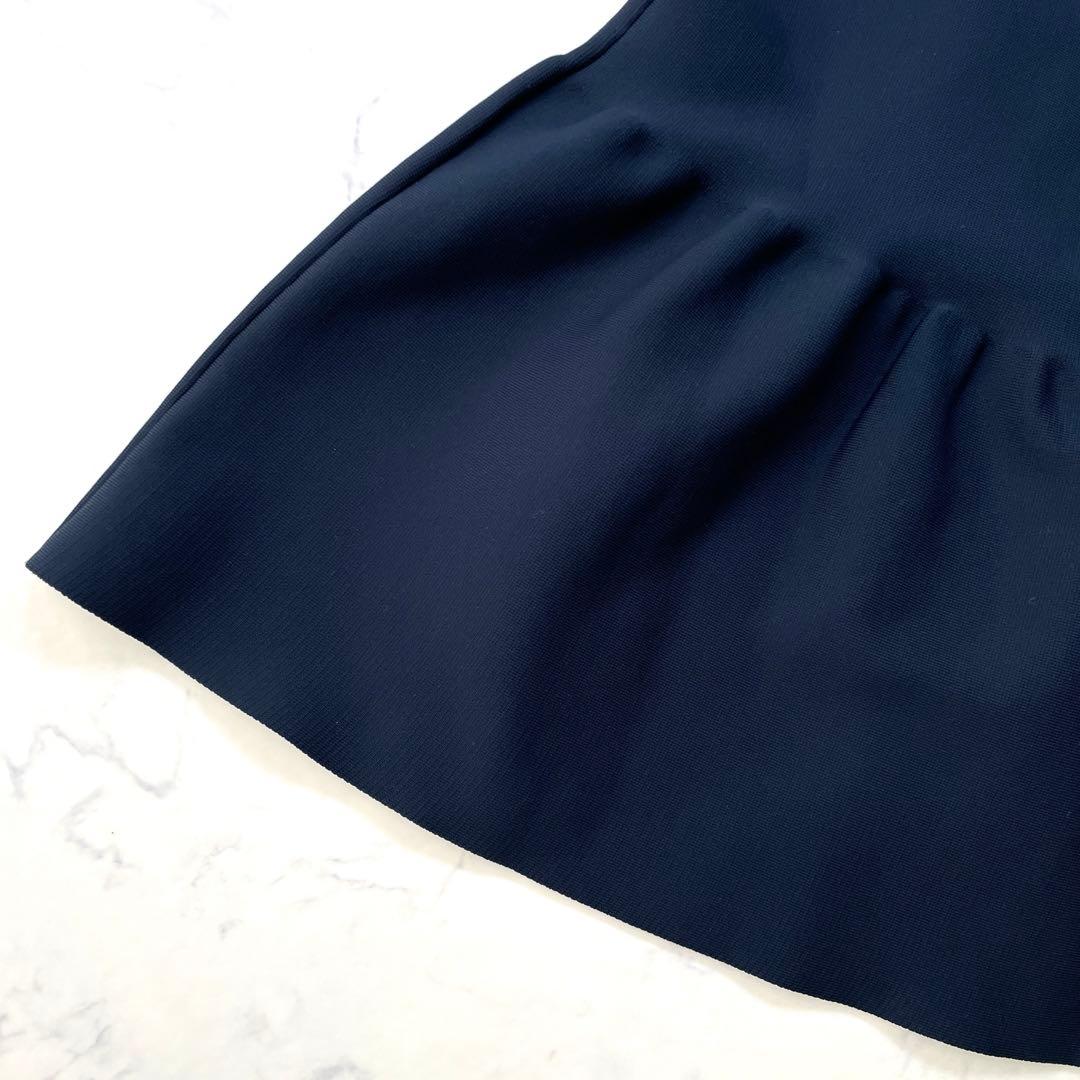UNITED ARROWS ニットベスト ミニフリル ネイビー F