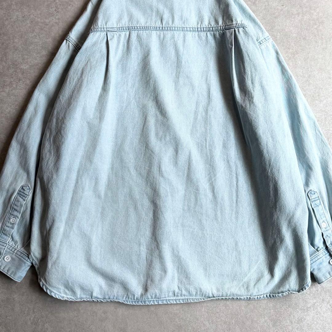 美品 リヴドロワ オーバーサイズデニムシャツ ライトブルー 長袖ワイドシルエット