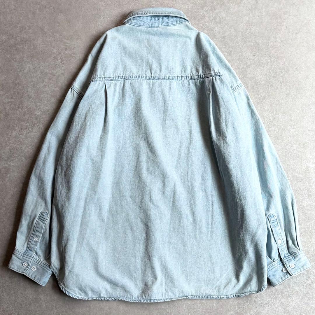 美品 リヴドロワ オーバーサイズデニムシャツ ライトブルー 長袖ワイドシルエット