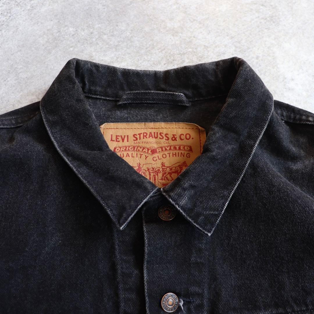 90s USA製 70598 Levi'sリーバイス ブラックデニムジャケット
