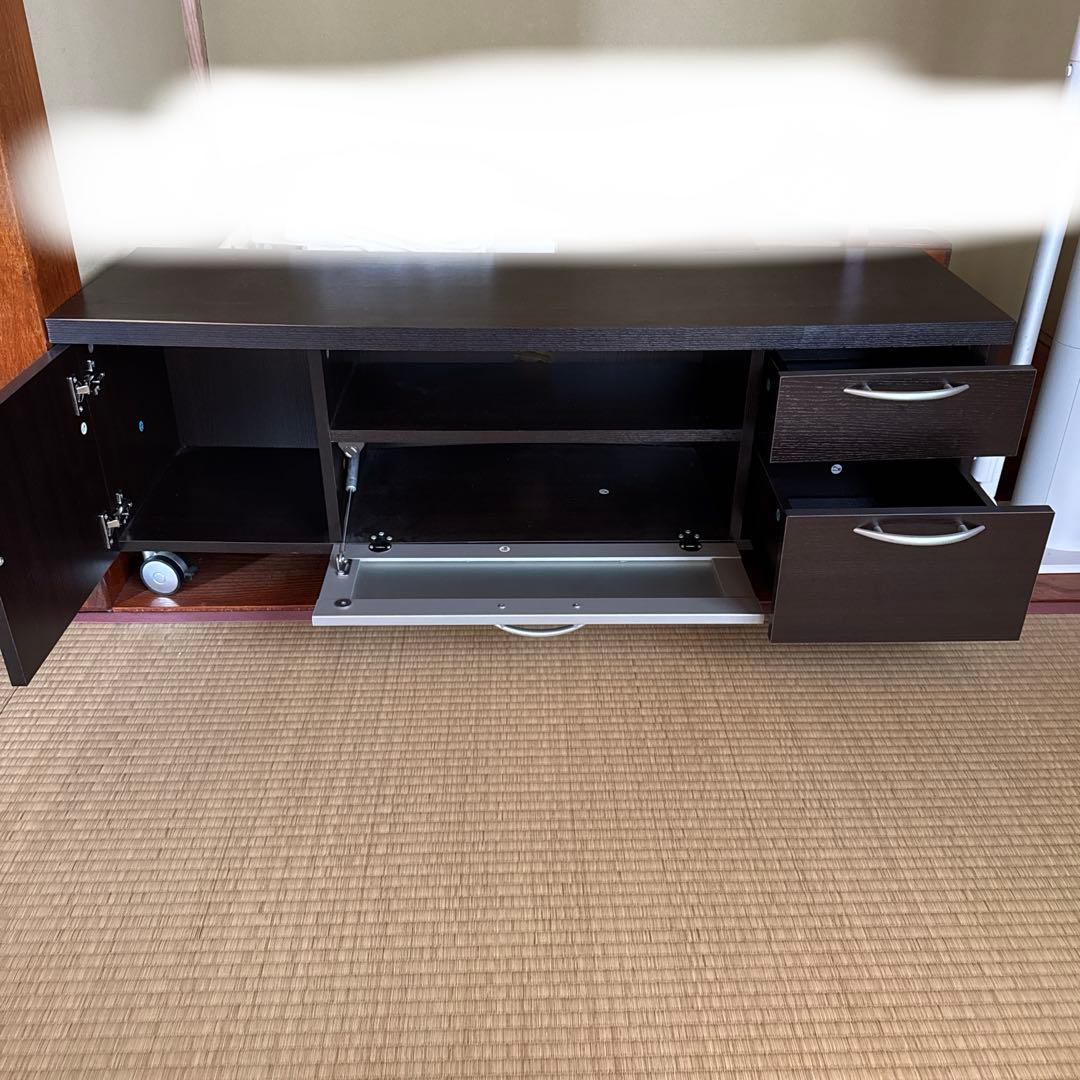 ダークブラウン テレビボード 引き出し付き