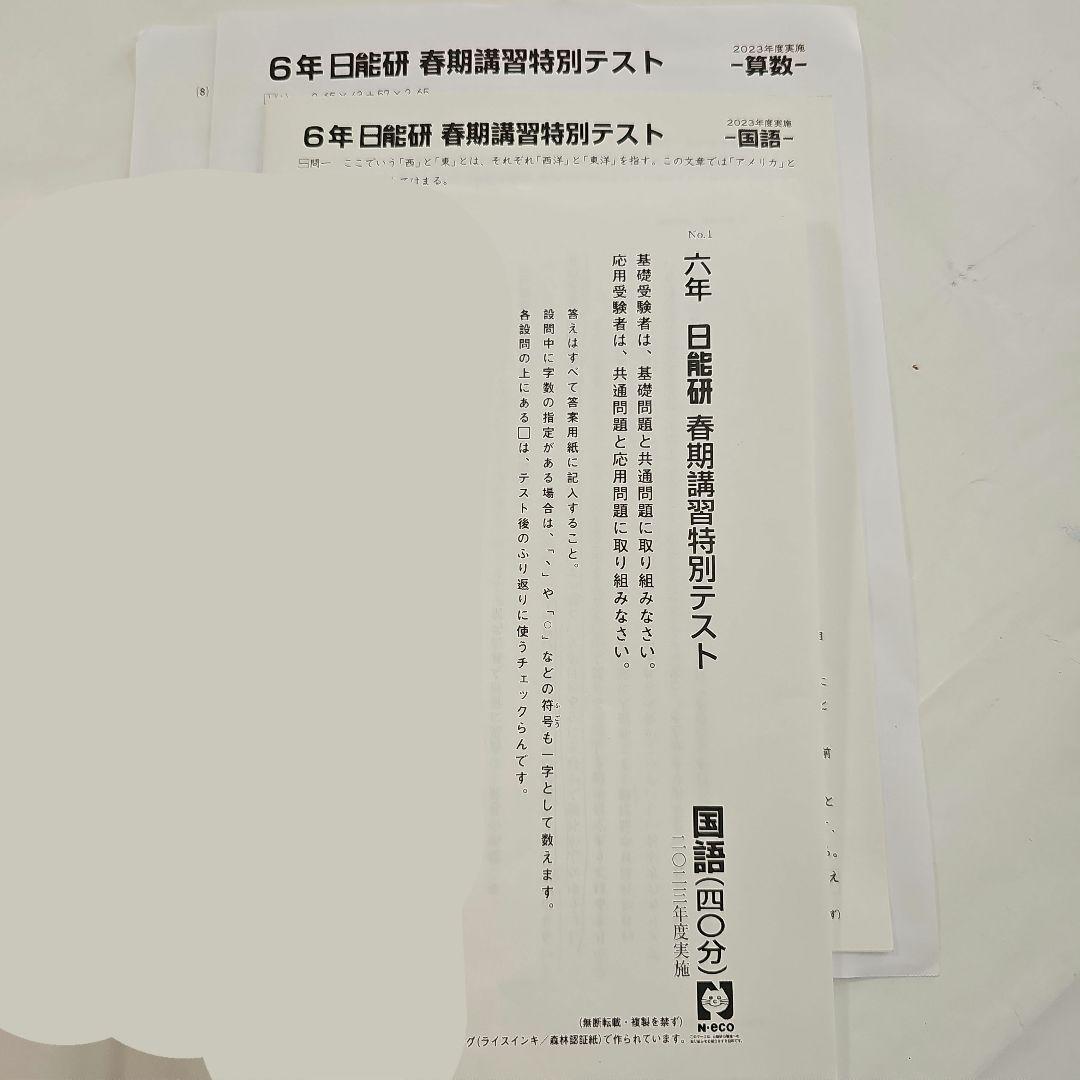 日能研6年前期 全国公開模試5回分・春期講習特別テスト・情報エクスプレス11回分