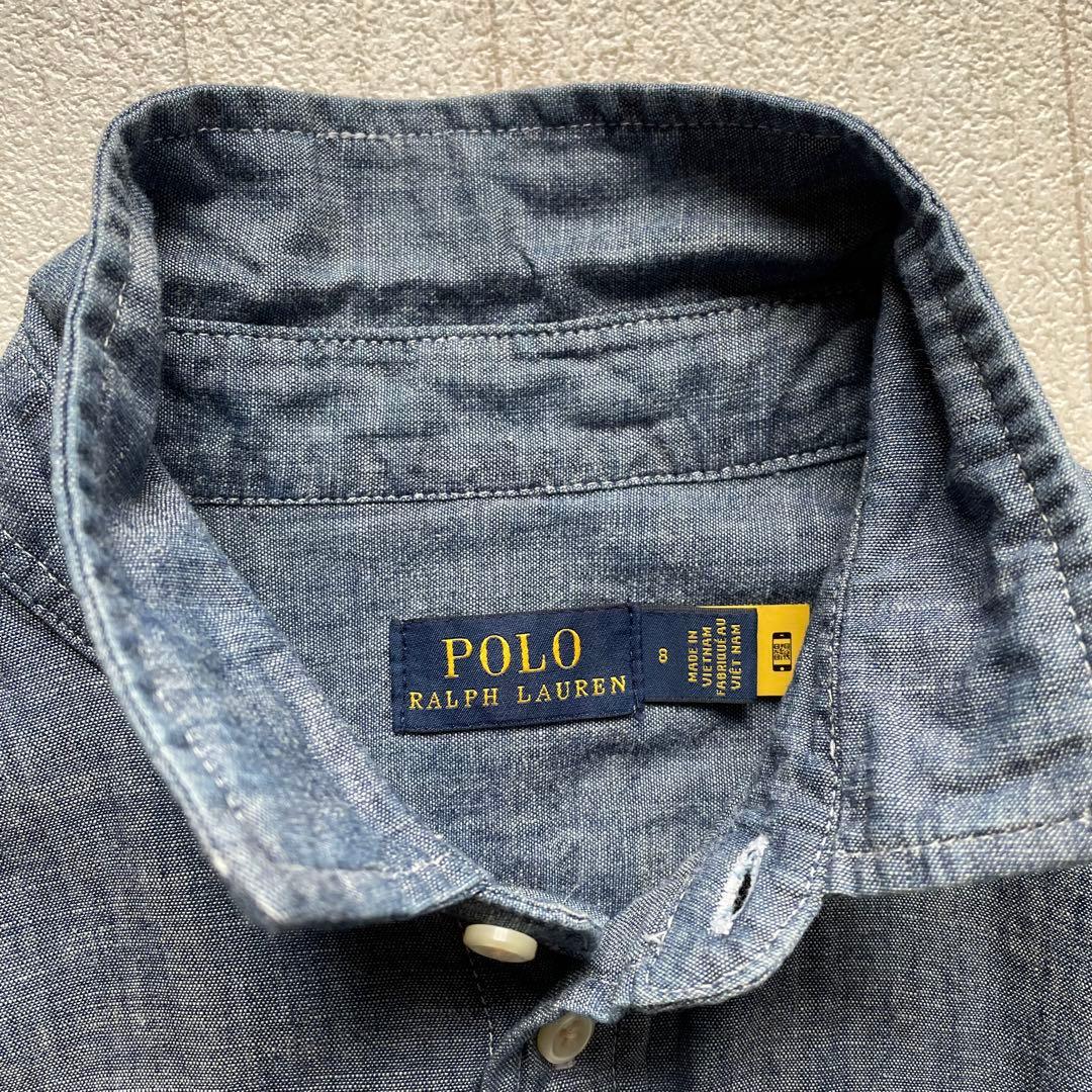 現行　POLO RALPHLAUREN シャンブレーシャツワンピース ベルト付