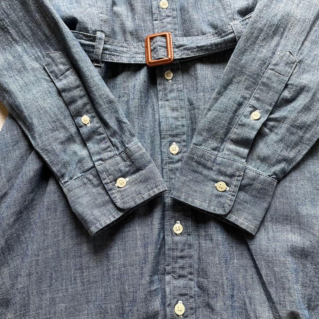 現行　POLO RALPHLAUREN シャンブレーシャツワンピース ベルト付