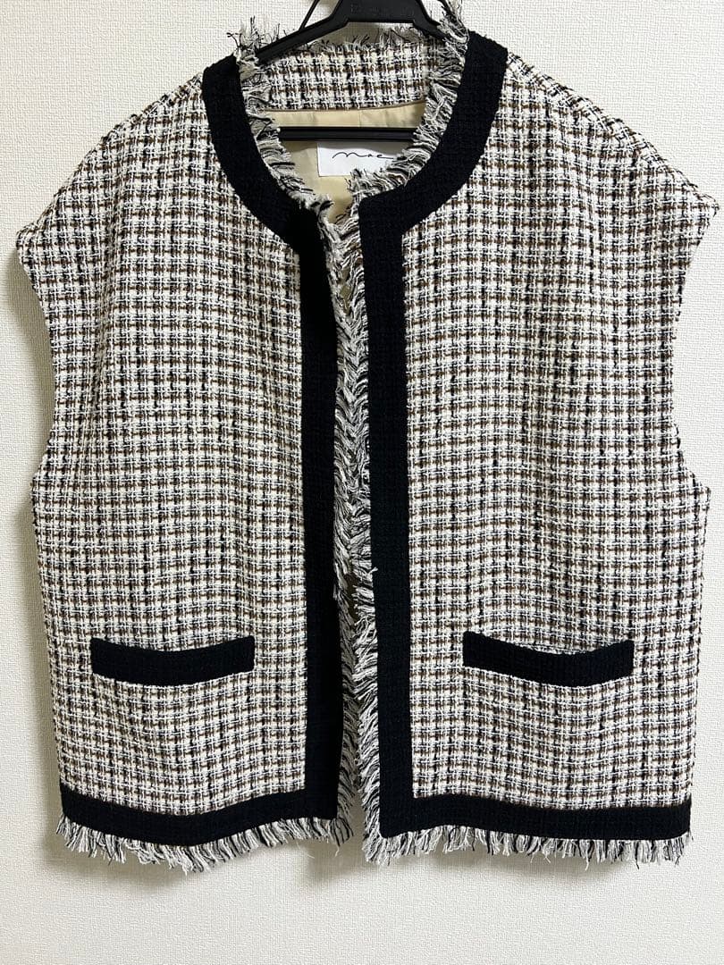 【Na.e】ナエ Novel TWEED Vestツイード アイボリ ー