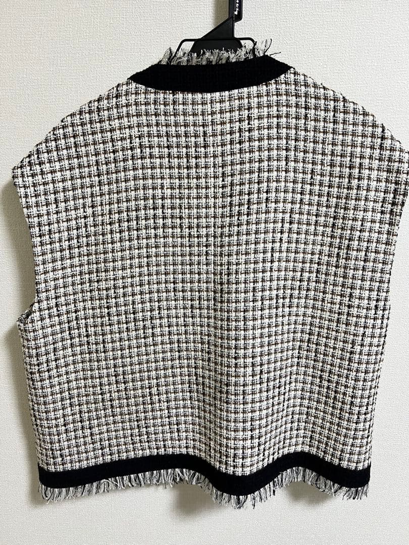 【Na.e】ナエ Novel TWEED Vestツイード アイボリ ー