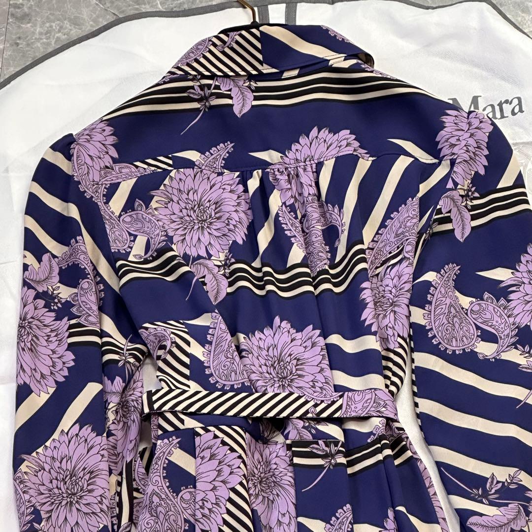 コルコバード♡2way ロングワンピース ベルトリボン ボウタイ 花柄 パープル