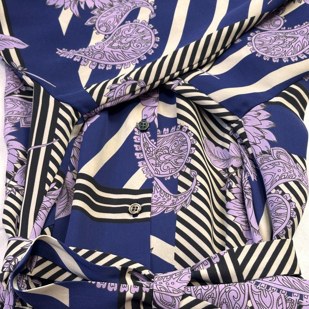コルコバード♡2way ロングワンピース ベルトリボン ボウタイ 花柄 パープル