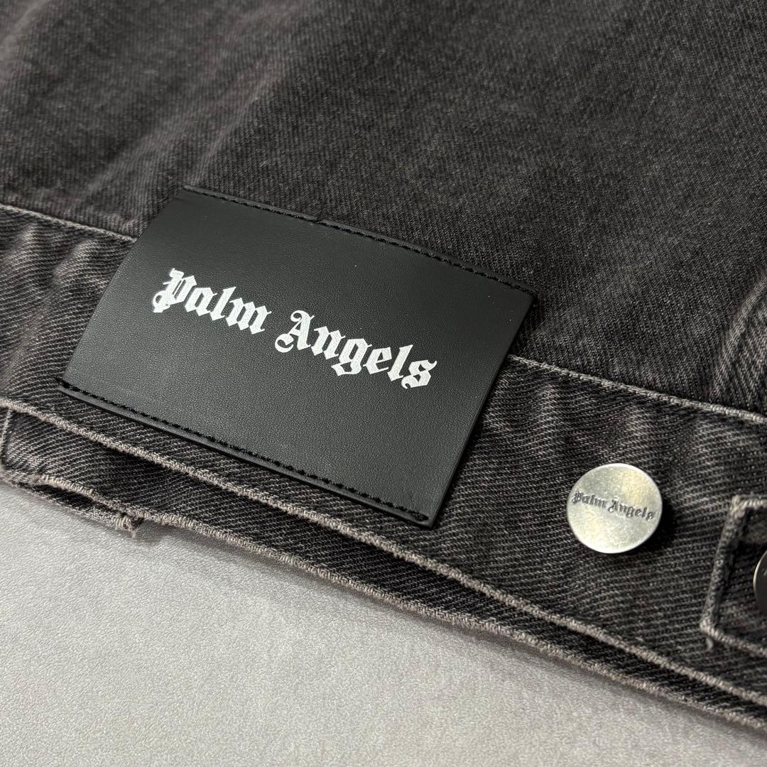 Palm Angels デニムジャケット グレー バックロゴ L 極美品 希少