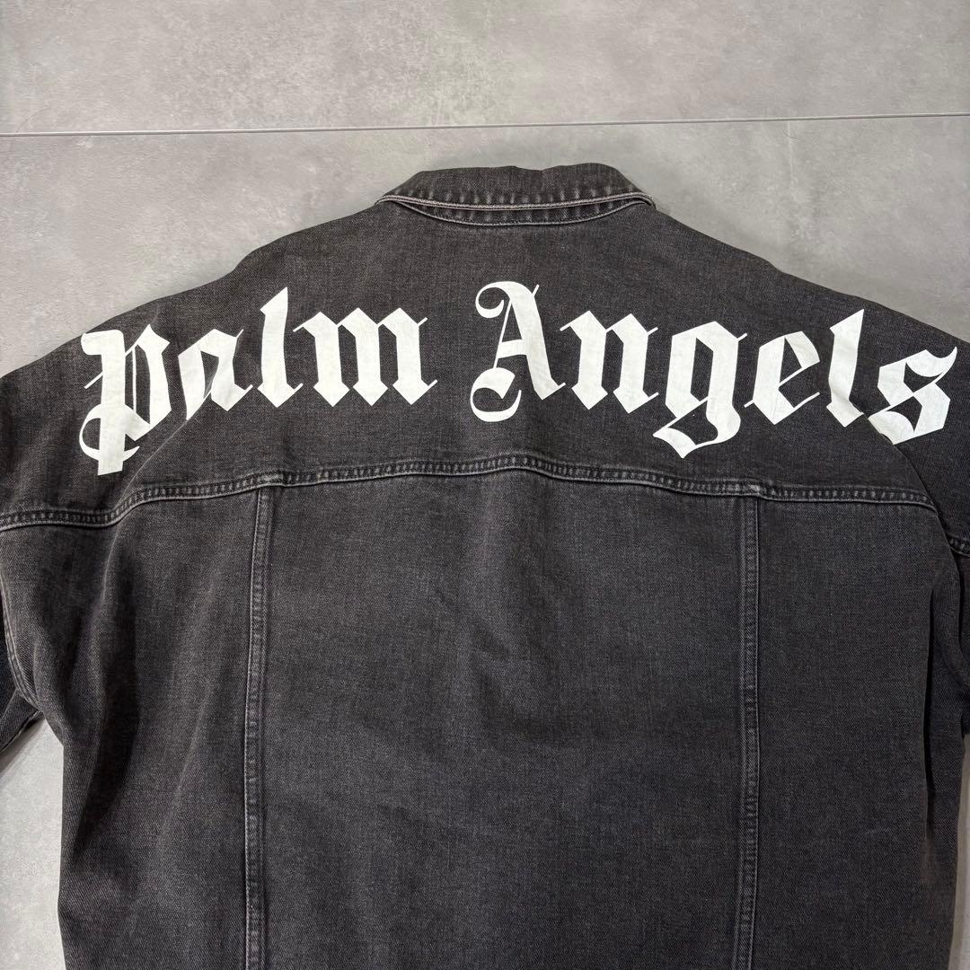 Palm Angels デニムジャケット グレー バックロゴ L 極美品 希少