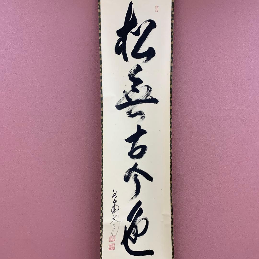 美品 掛け軸 大徳寺 立花大亀作「松無古今色」共箱 禅語 年中掛け