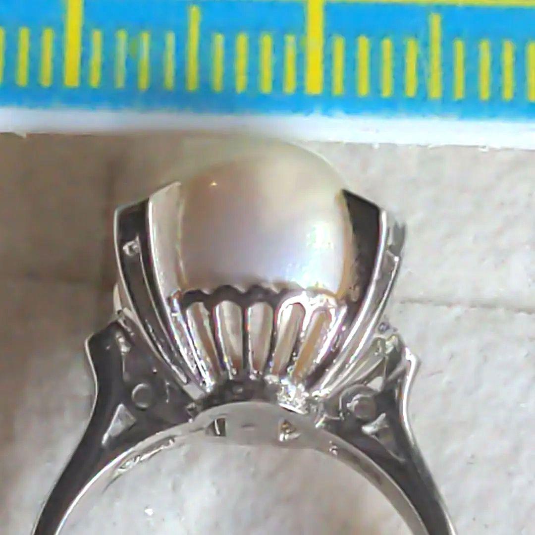 vintageヴィンテージ昭和レトロ大粒あこや真珠silverリング指輪9号