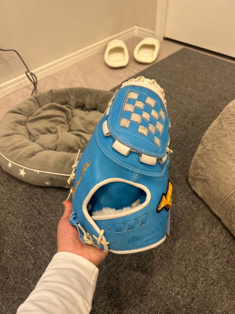 MizunoPro 硬式グローブ 青色 専用袋付き