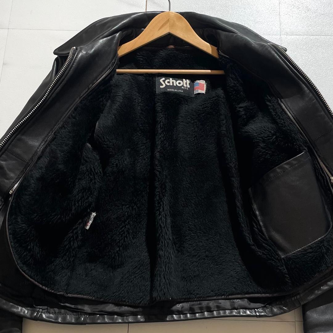 【美品/ボアライナー付き】SCHOTT ショット レザージャケット 黒 38