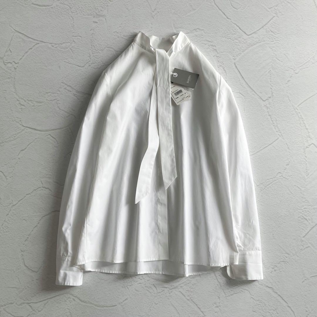 ✨新品✨BARBA バルバ ボウタイブラウス リボン シャツ オフィス ビジネス