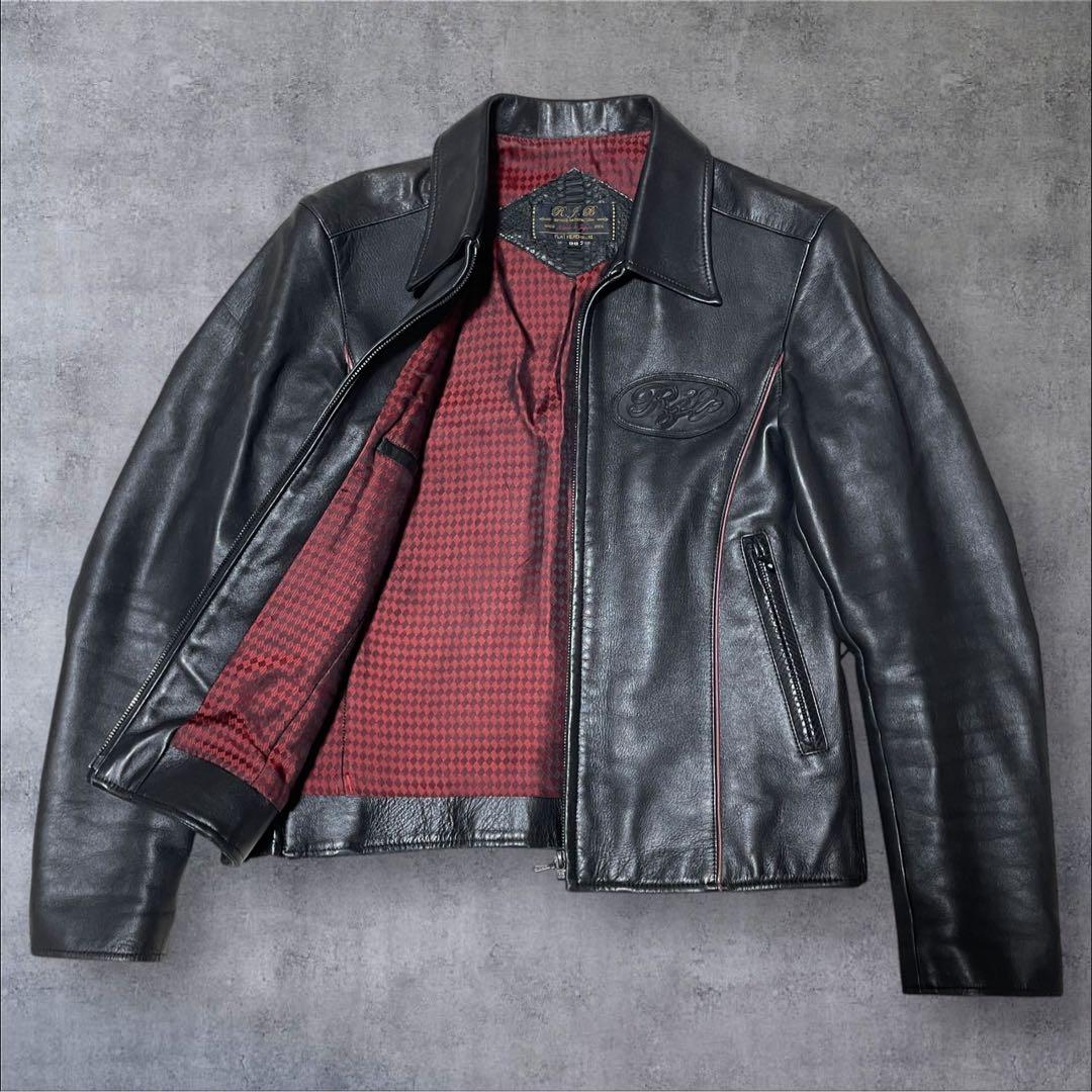R.J.B フラットヘッド 定価25万 ラムレザー ライダーズ ジャケット 羊革
