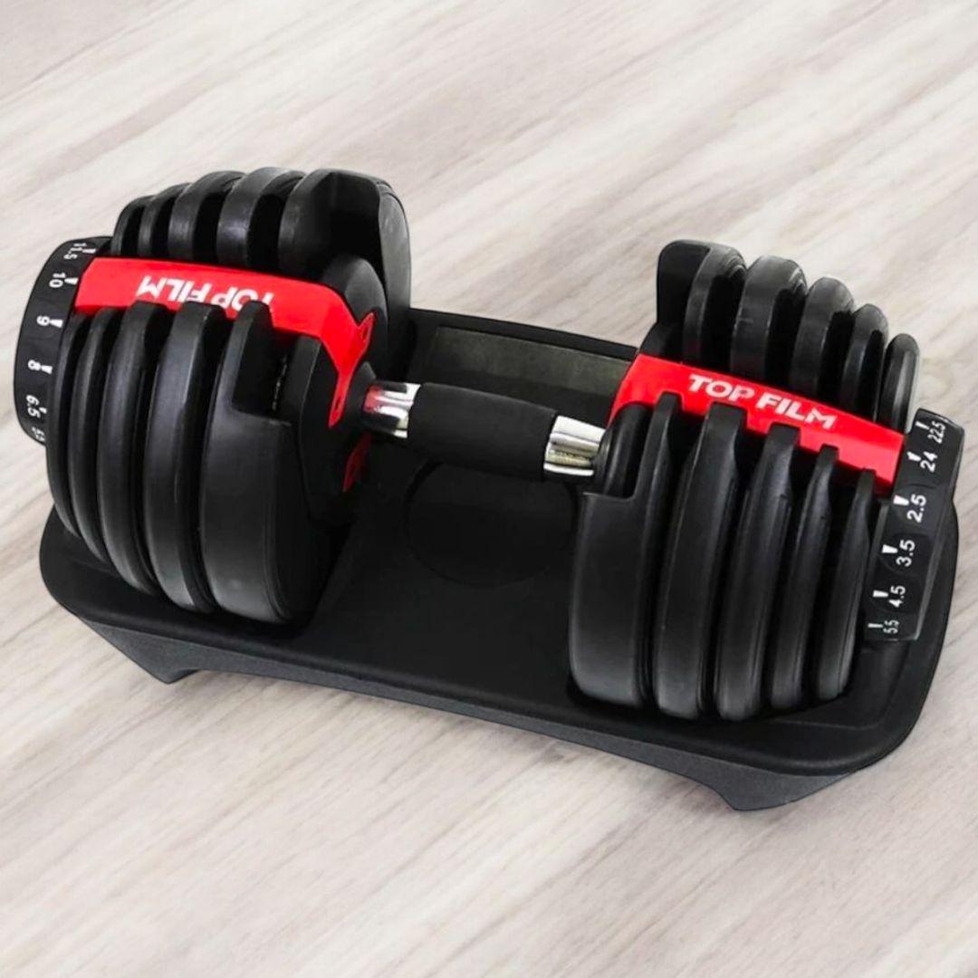 【新品未使用】可変式ダンベル 24kg レッド15段階調整 筋トレ 安全設計単品