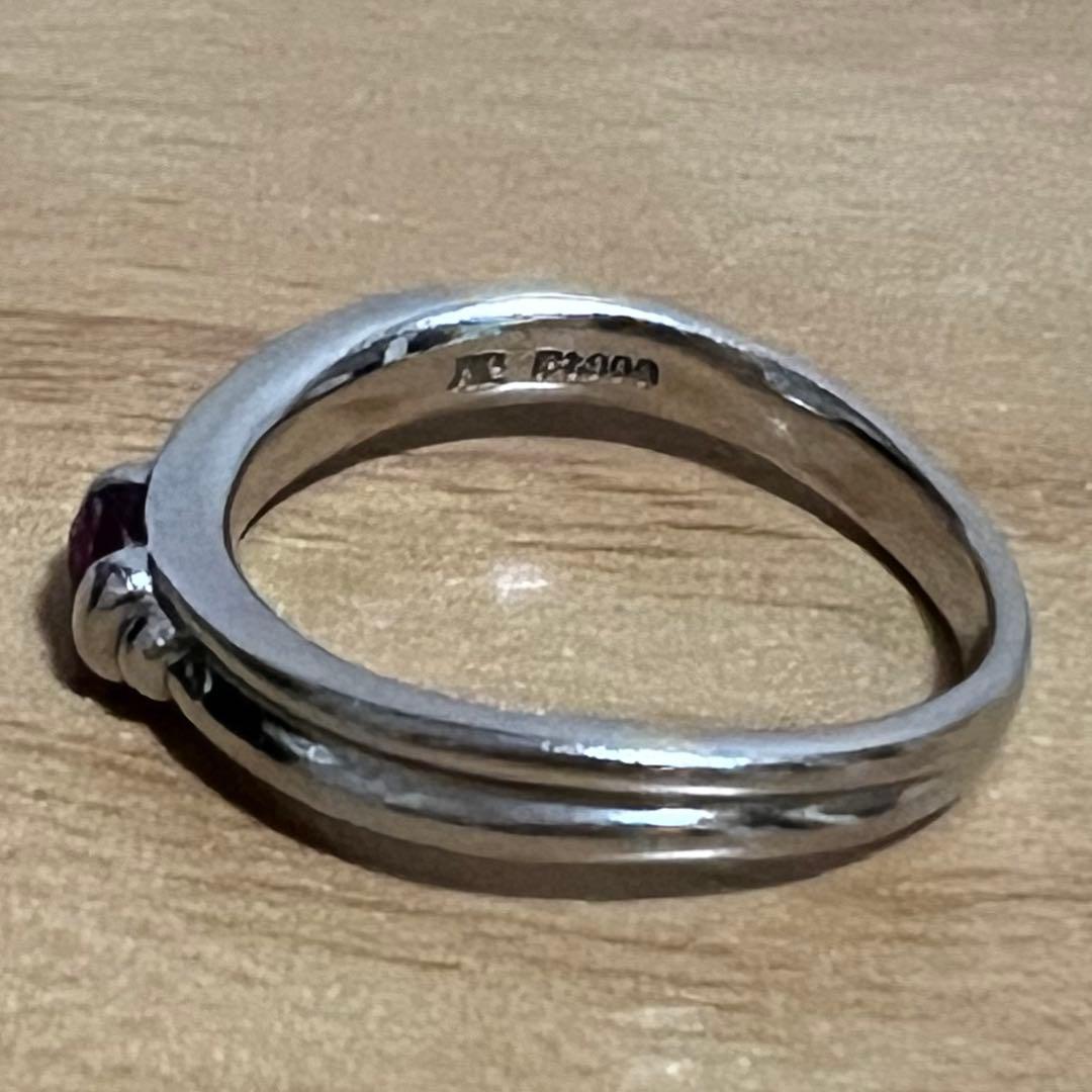 Pt900 ルビー プラチナ リング ⚠️変形あり