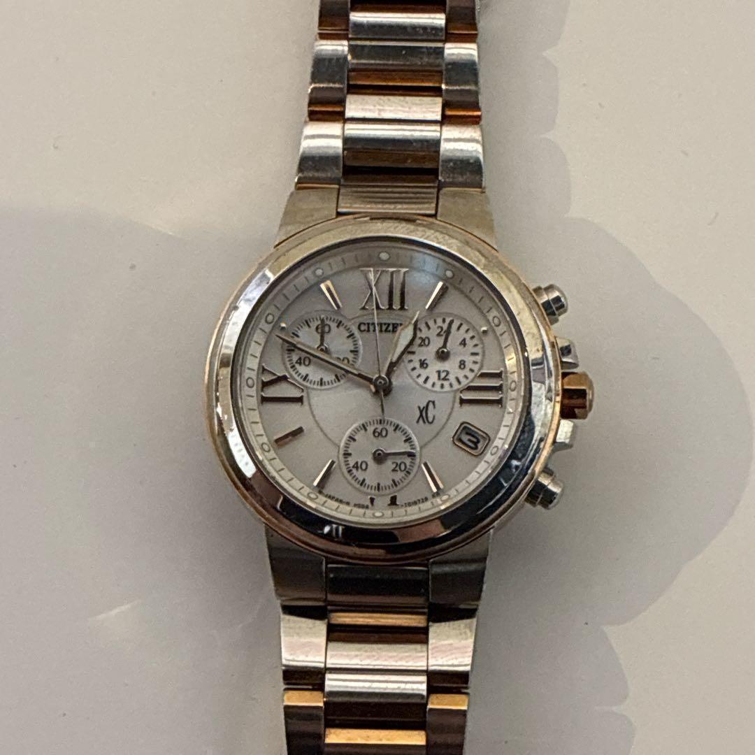 美品 稼働品 CITIZEN シチズン 腕時計 デイト クロノグラフ クロスシー