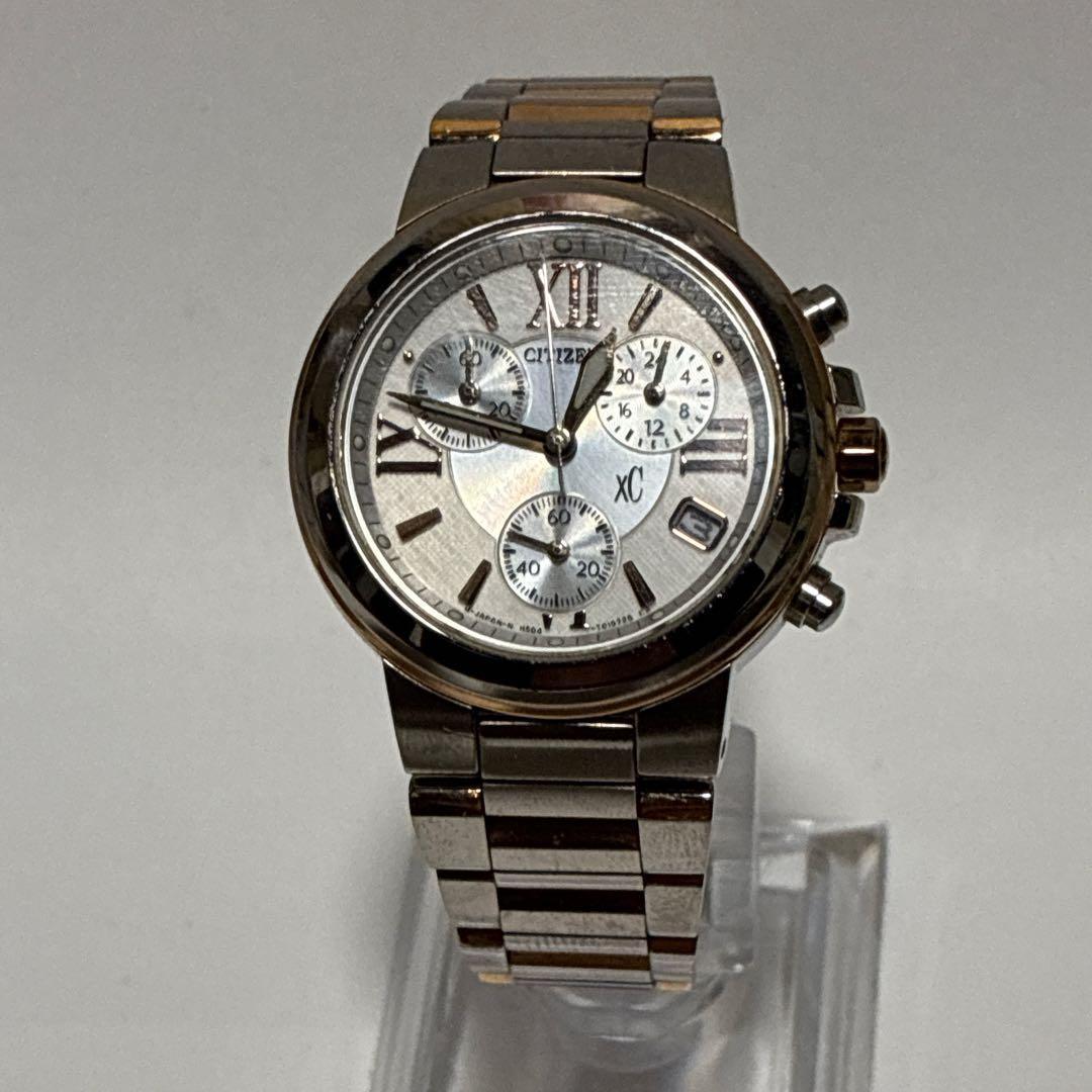 美品 稼働品 CITIZEN シチズン 腕時計 デイト クロノグラフ クロスシー