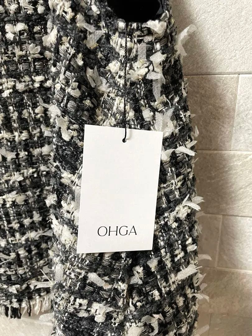 OHGA ツイード Vネック ベスト mood